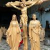 Bộ tượng bàn thờ Chúa bằng gỗ cao 70cm, thánh giá 115cm