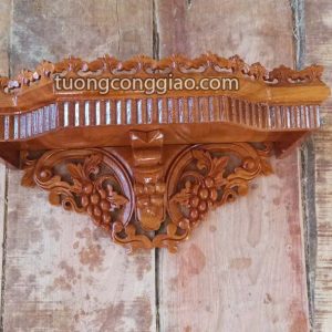 Kệ bàn thờ gia đình Công giáo 50x30 bằng gỗ pơ mu phun màu
