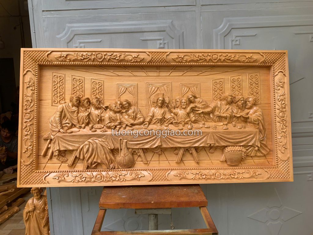 Tranh bữa tiệc ly bằng gỗ pơ mu kích thước 100x200cm Tranh bữa tiệc ly bằng gỗ pơ mu kích thước 100x200cm