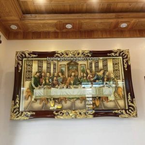 Tranh bữa tiệc ly composite khung gỗ kích thước 190x90cm