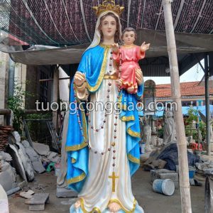 Tượng Đức Mẹ mân côi bằng xi măng để ngoài trời cao 2m