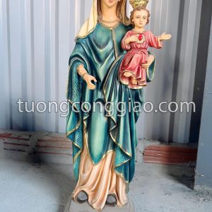 Tượng Đức Mẹ mân côi cao 50cm bằng composite vẽ màu thủ công