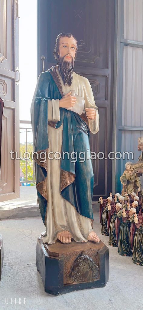 Tượng Thánh Phaolô cao 100cm bằng composite vẽ thủ công