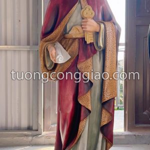 Tượng Thánh Phêrô cao 100cm bằng composite vẽ màu thủ công