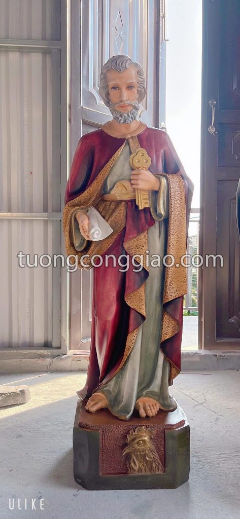 Tượng Thánh Phêrô cao 100cm bằng composite vẽ màu thủ công Tượng Thánh Phêrô cao 100cm bằng composite vẽ màu thủ công