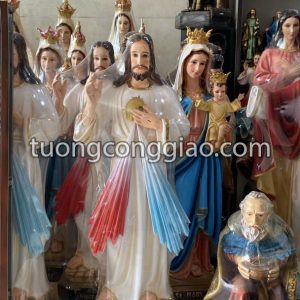 Tượng lòng Chúa thương xót cao 1m2 bằng composite 02