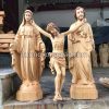 Bộ tượng Công giáo bằng gỗ vẽ tóc môi cao 50cm
