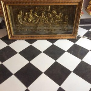 Tranh bữa tiệc ly màu xi đồng 80x140cm 02