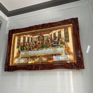 Tranh phù điêu bữa tiệc ly bằng composite, khung gỗ 90x190cm