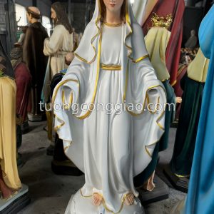 Tượng Đức Mẹ ban ơn cao 60cm màu trắng