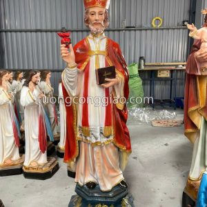 Tượng Thánh Augustinô bằng composite cao 100cm