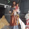 Tượng Thánh Giuse bế Chúa bằng xi măng để ngoài trời cao 1m8