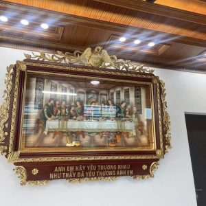 tranh bữa tiệc ly bằng composite, khung gỗ